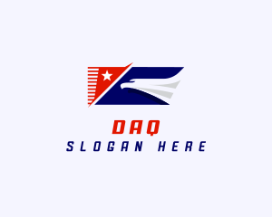 Pilot - Aviation Eagle Flag logo design