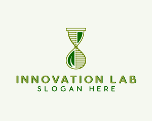 Biotech Lab Hourglass logo design