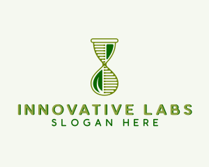 Biotech Lab Hourglass logo design