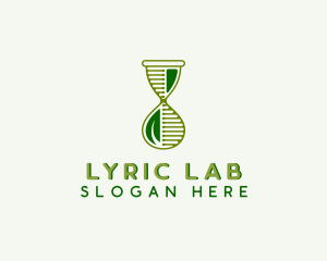 Biotech Lab Hourglass logo design