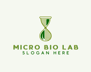 Biotech Lab Hourglass logo design