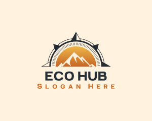 Eco Mountain Compass logo design