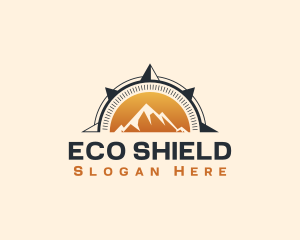 Eco Mountain Compass logo design