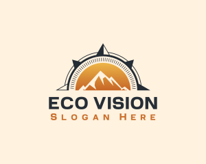 Eco Mountain Compass logo design