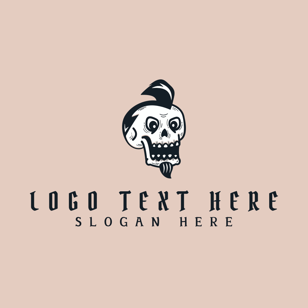 Punk Skull Goatee Logo | BrandCrowd Logo Maker