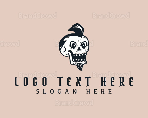 Punk Skull Goatee Logo