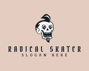 Punk Skull Goatee  logo design