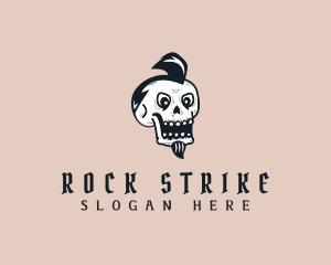 Punk Skull Goatee  logo design