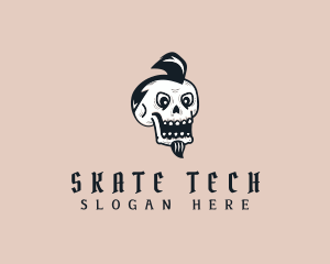 Punk Skull Goatee  logo design