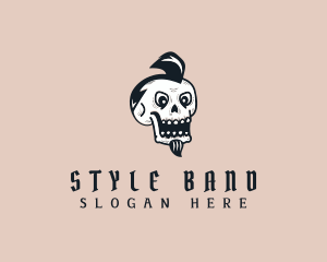 Punk Skull Goatee  logo design