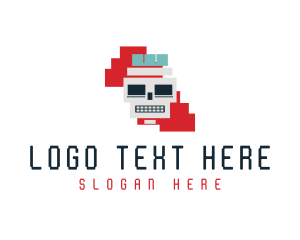 Skate - Skull Block Puzzle logo design