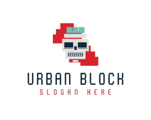 Block - Skull Block Puzzle logo design