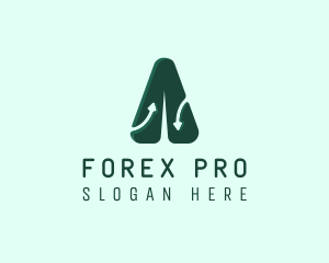 Forex - Modern Arrow Letter A logo design