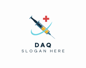 Medical Syringe Vaccine Logo