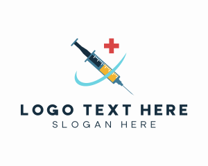 Medical Syringe Vaccine Logo