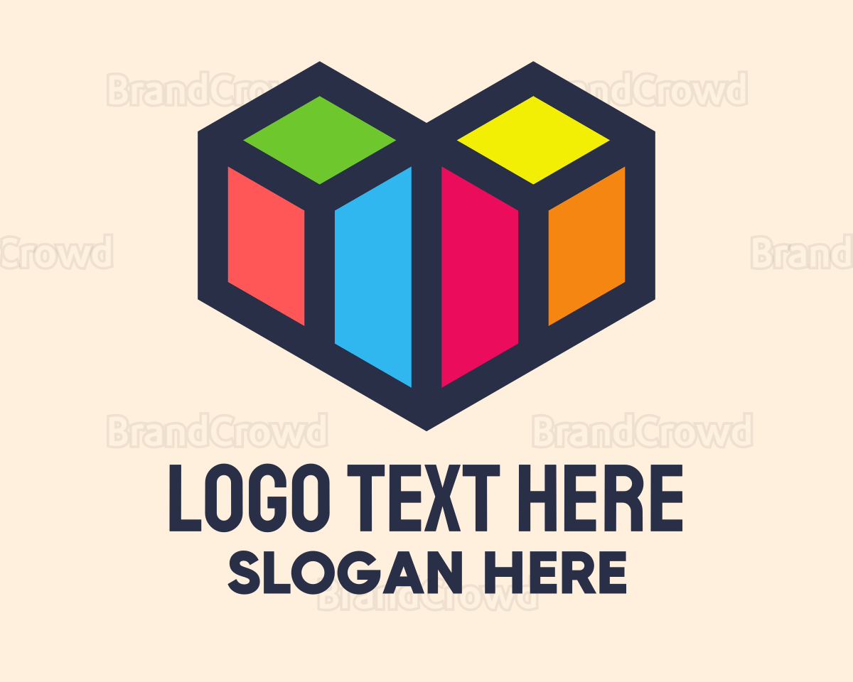 Colorful Geometric Heart Logo | BrandCrowd Logo Maker