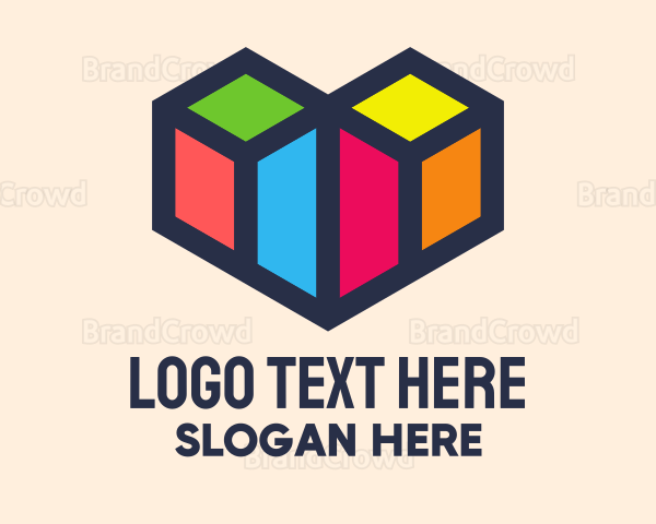 Colorful Geometric Heart Logo