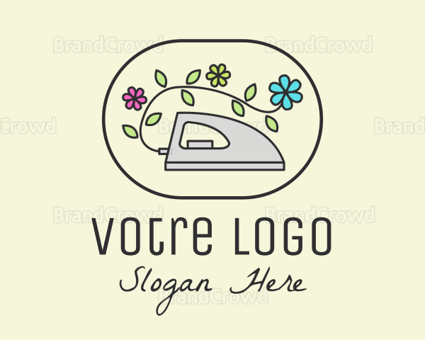 Flower Vine Flat Iron Logo