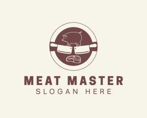 Pork Meat Butcher logo design