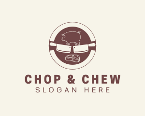 Pork Meat Butcher logo design