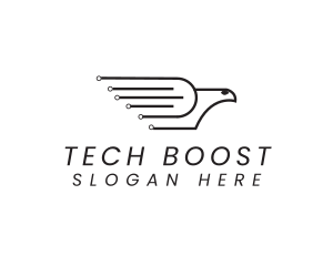 Circuit Tech Pigeon  logo design