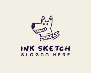 Pet Dog Doodle Cartoon logo design