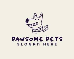 Pet Dog Doodle Cartoon logo design