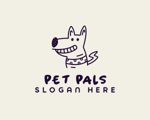 Pet Dog Doodle Cartoon logo design