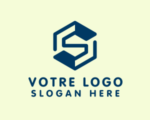 Web Developer - Tech Blue Letter S logo design