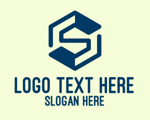 IT Service - Tech Blue Letter S logo design
