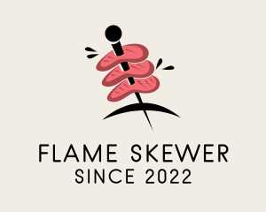 Skewer - Beef Steak Skewer logo design