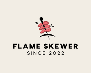 Skewer - Beef Steak Skewer logo design