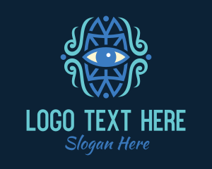 Sight - Blue Ethnic Eye logo design