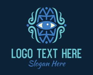 Tribe - Blue Ethnic Eye logo design