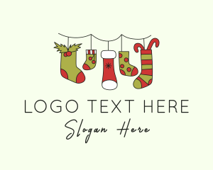 Festive Season - Holiday Sock Decoration logo design