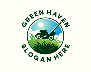 Turf Lawn Mower logo design
