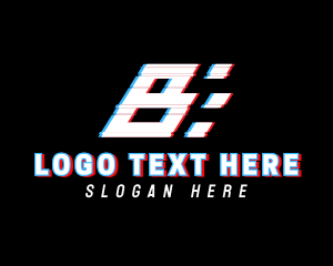 Telecom - Glitchy Sporty Letter B logo design