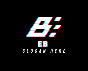 Web - Glitchy Sporty Letter B logo design