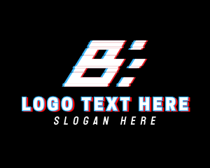 Techno - Glitchy Sporty Letter B logo design