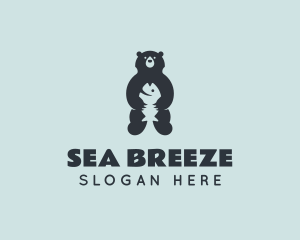 Bear Fish Grizzly logo design