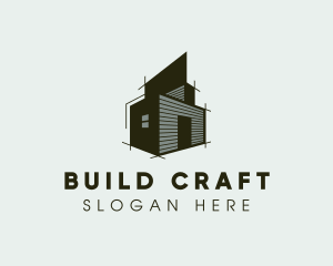 Warehouse Building Blueprint logo design