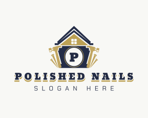 Realty Property Hammer Nails logo design