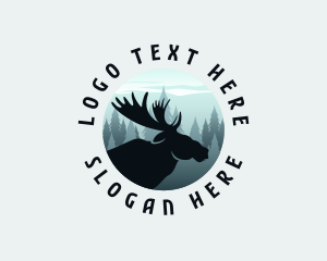 Wild - Forest Mountain Moose logo design