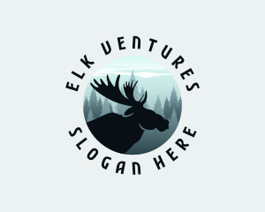 Elk - Forest Mountain Moose logo design