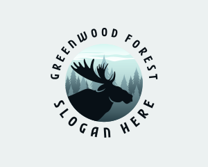 Forest Mountain Moose logo design