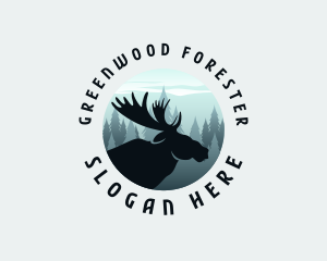 Forest Mountain Moose logo design