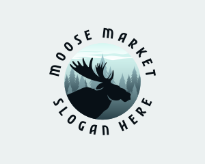 Moose - Forest Mountain Moose logo design