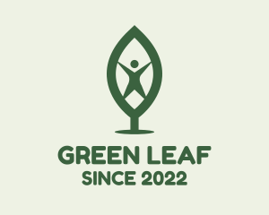 Human Organic Leaf logo design