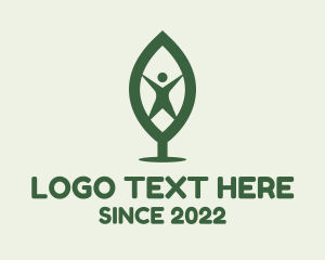 Vegan - Human Organic Leaf logo design