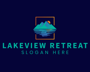 Lake - Sun Mountain Lake logo design